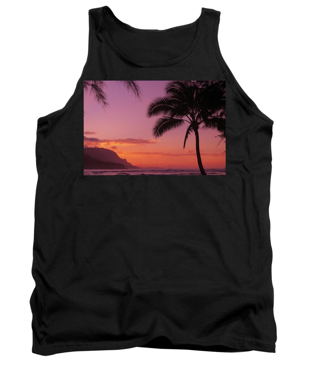 Kauai Tank Top featuring the photograph Goodnight Palm by Tony Spencer