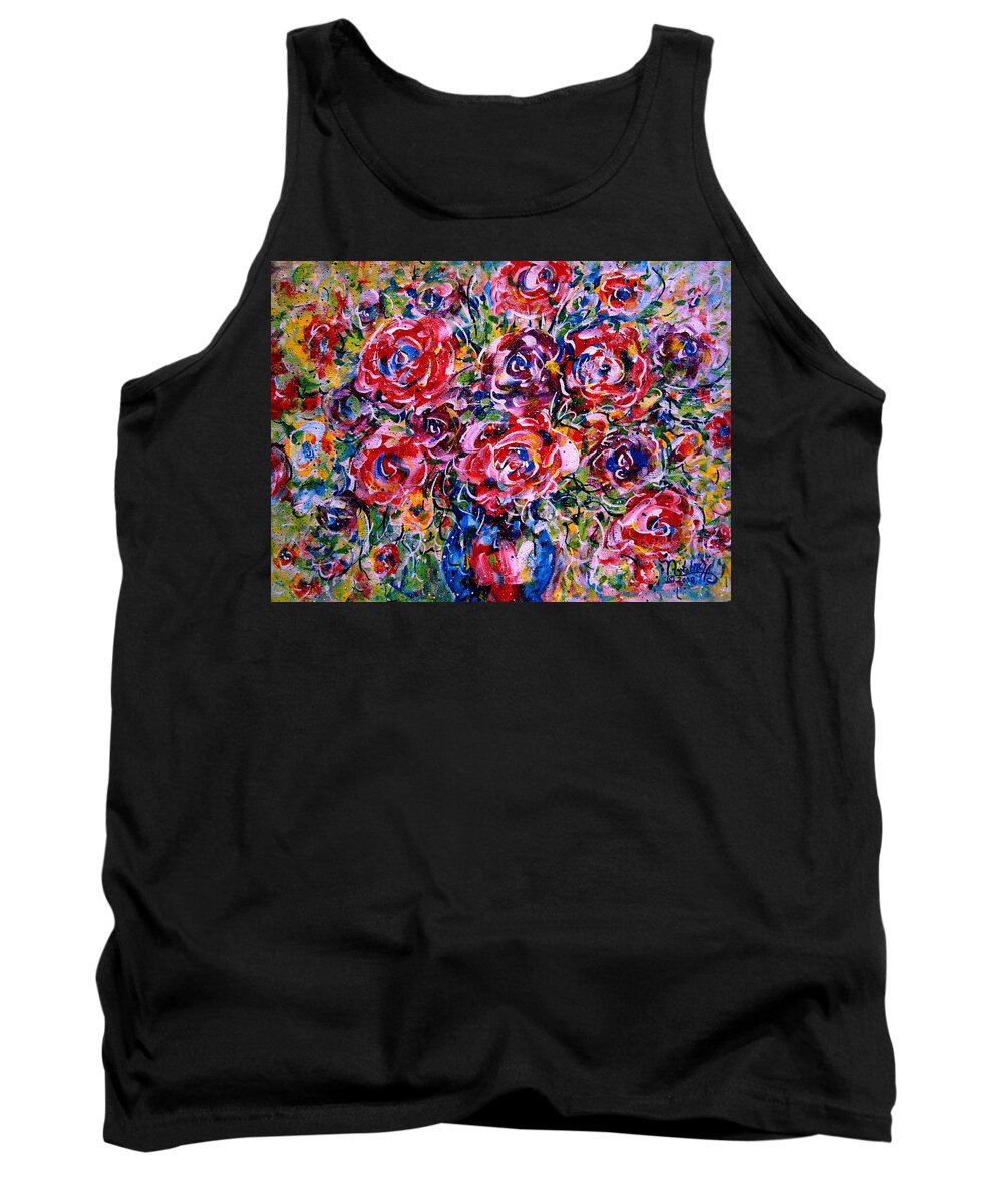 Flowers Tank Top featuring the painting Happy Expressions by Natalie Holland