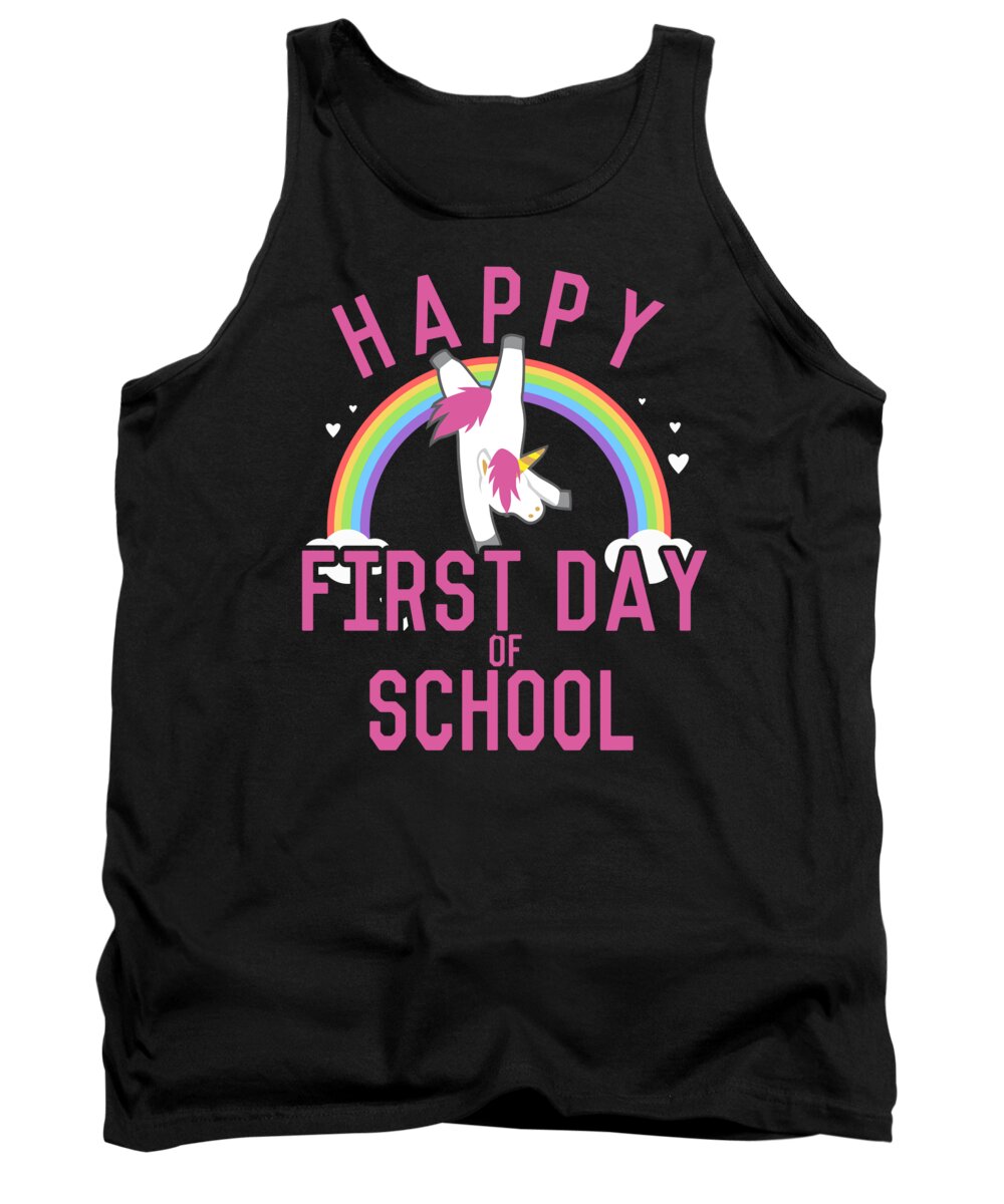 Unicorn Tank Top featuring the digital art Happy First Day of School by Flippin Sweet Gear
