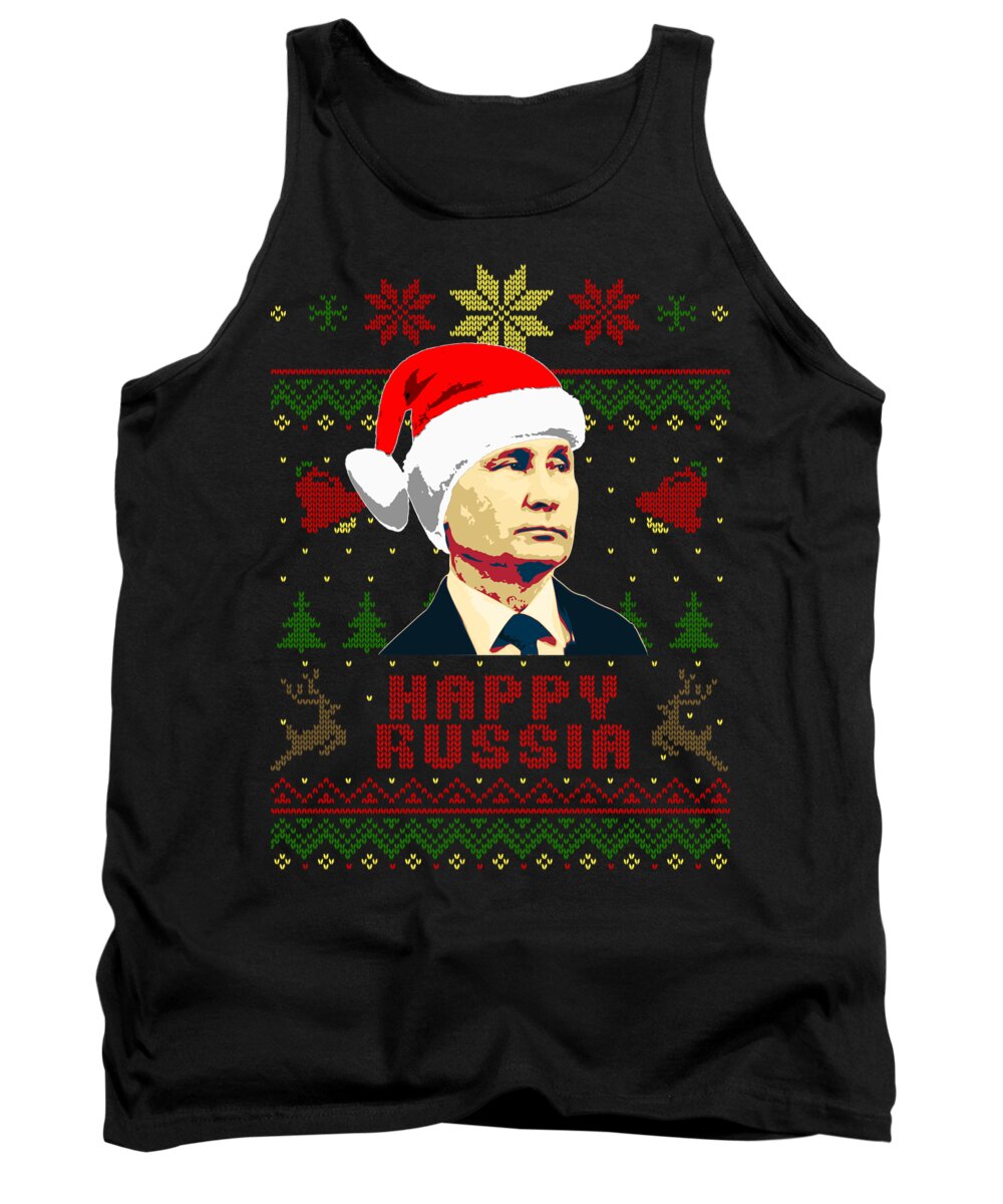 Russia Tank Top featuring the digital art Happy Russia Vladimir Putin Christmas by Filip Schpindel