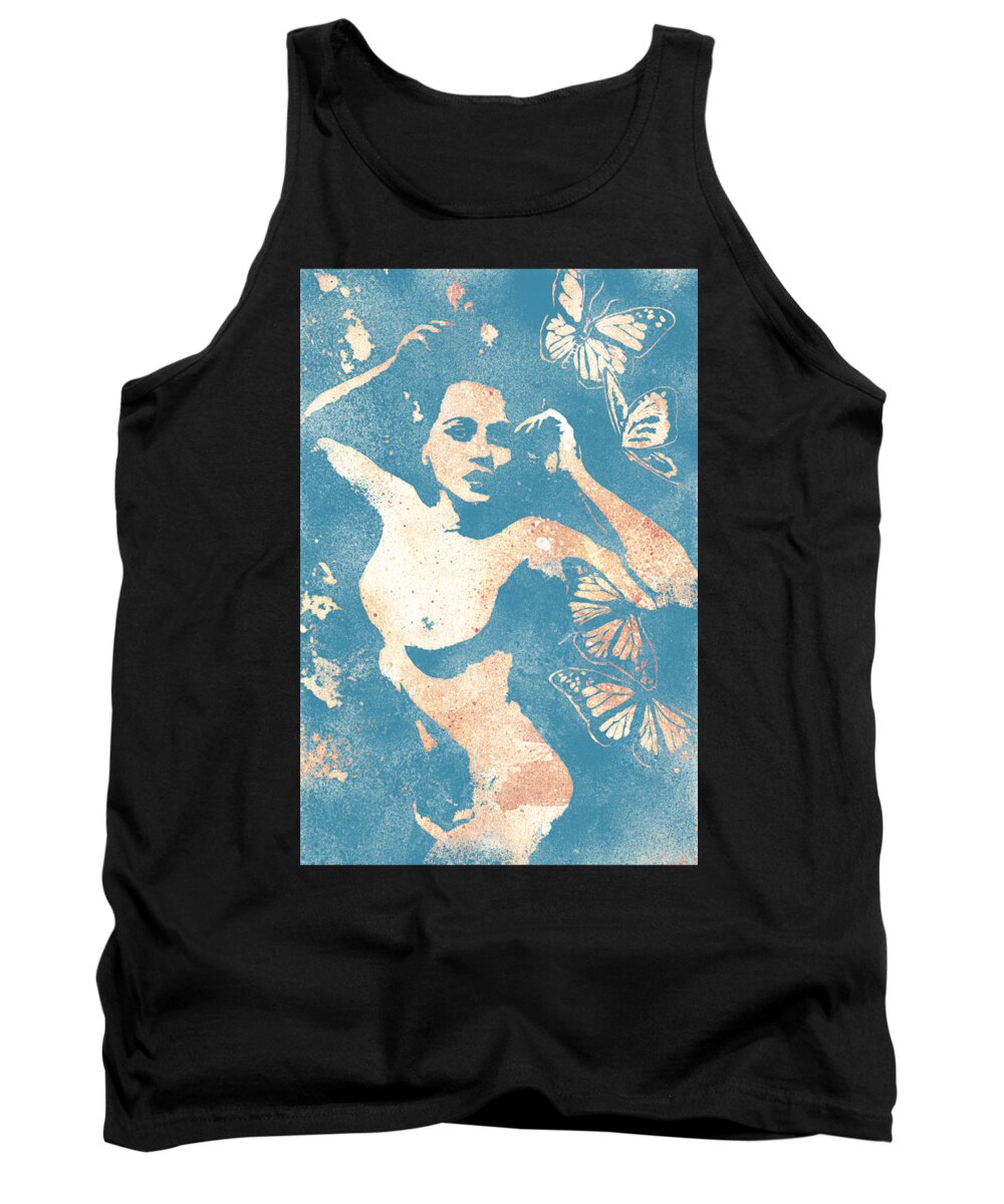 Graffiti Tank Top featuring the painting Heavy Crown II turquoise by Marco Paludet