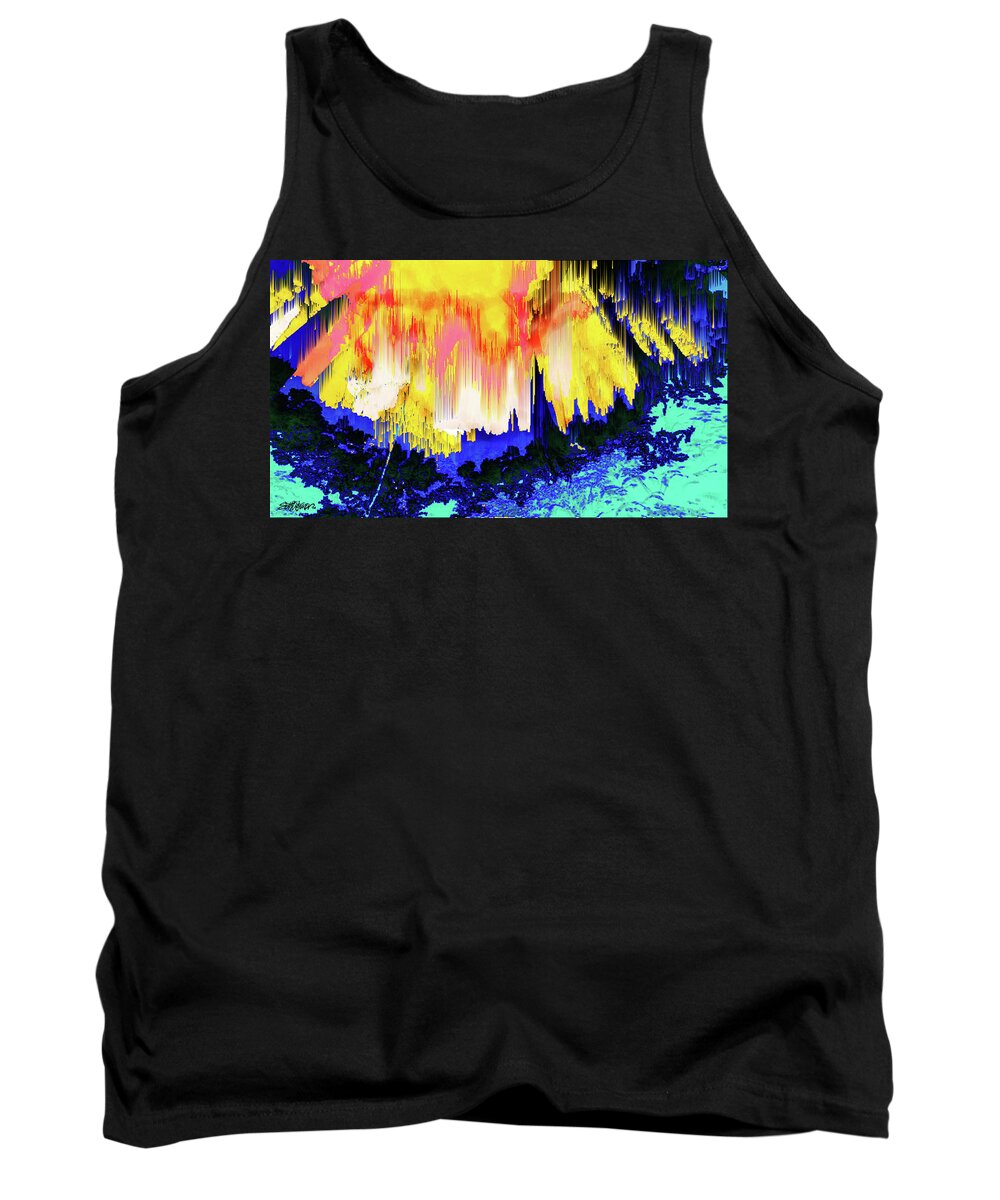 High Mountain Inferno Tank Top featuring the digital art High Mountain Inferno by Seth Weaver