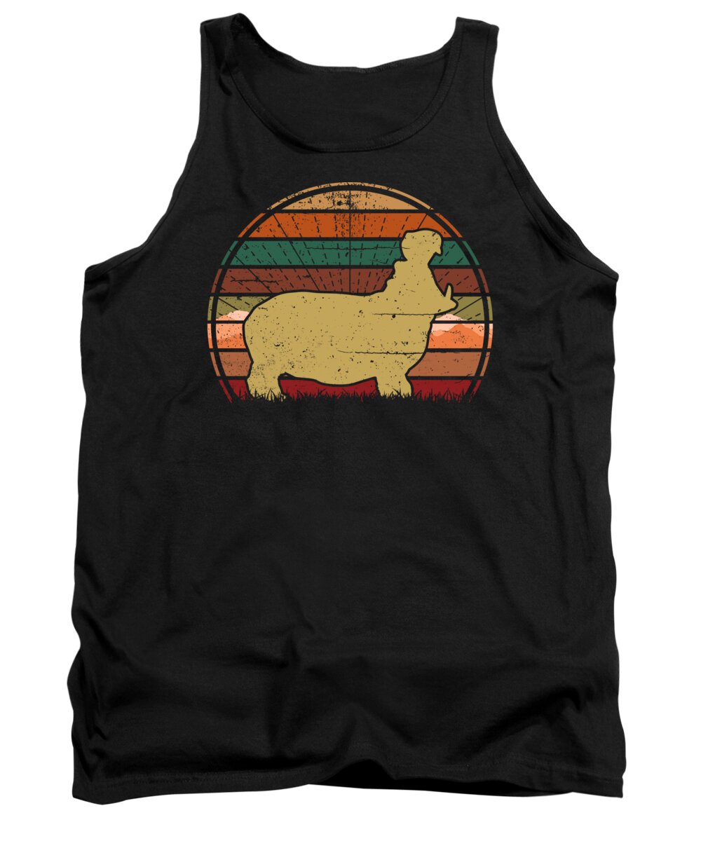 Hippo Tank Top featuring the digital art Hippo Sunset by Filip Schpindel