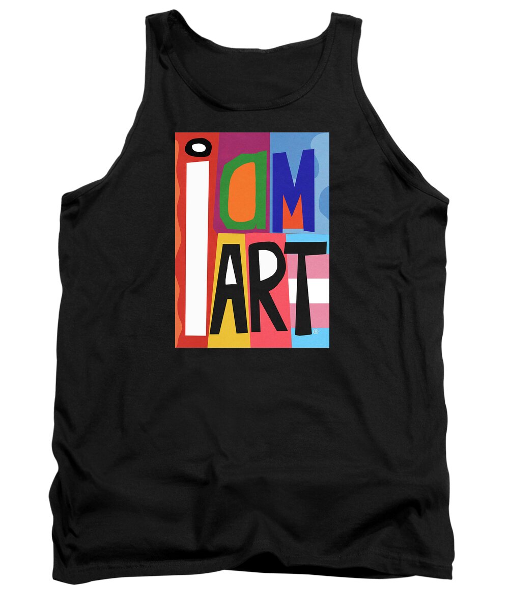 Art Tank Top featuring the mixed media I AM ART Trans Pride- Art by Linda Woods by Linda Woods