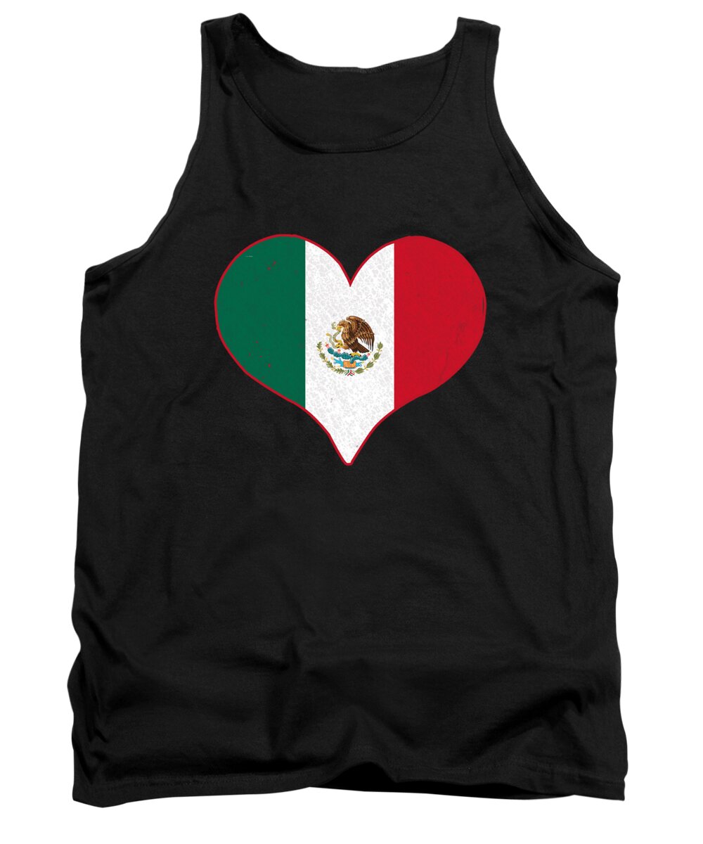 Funny Tank Top featuring the digital art I Heart Mexico Flag by Flippin Sweet Gear