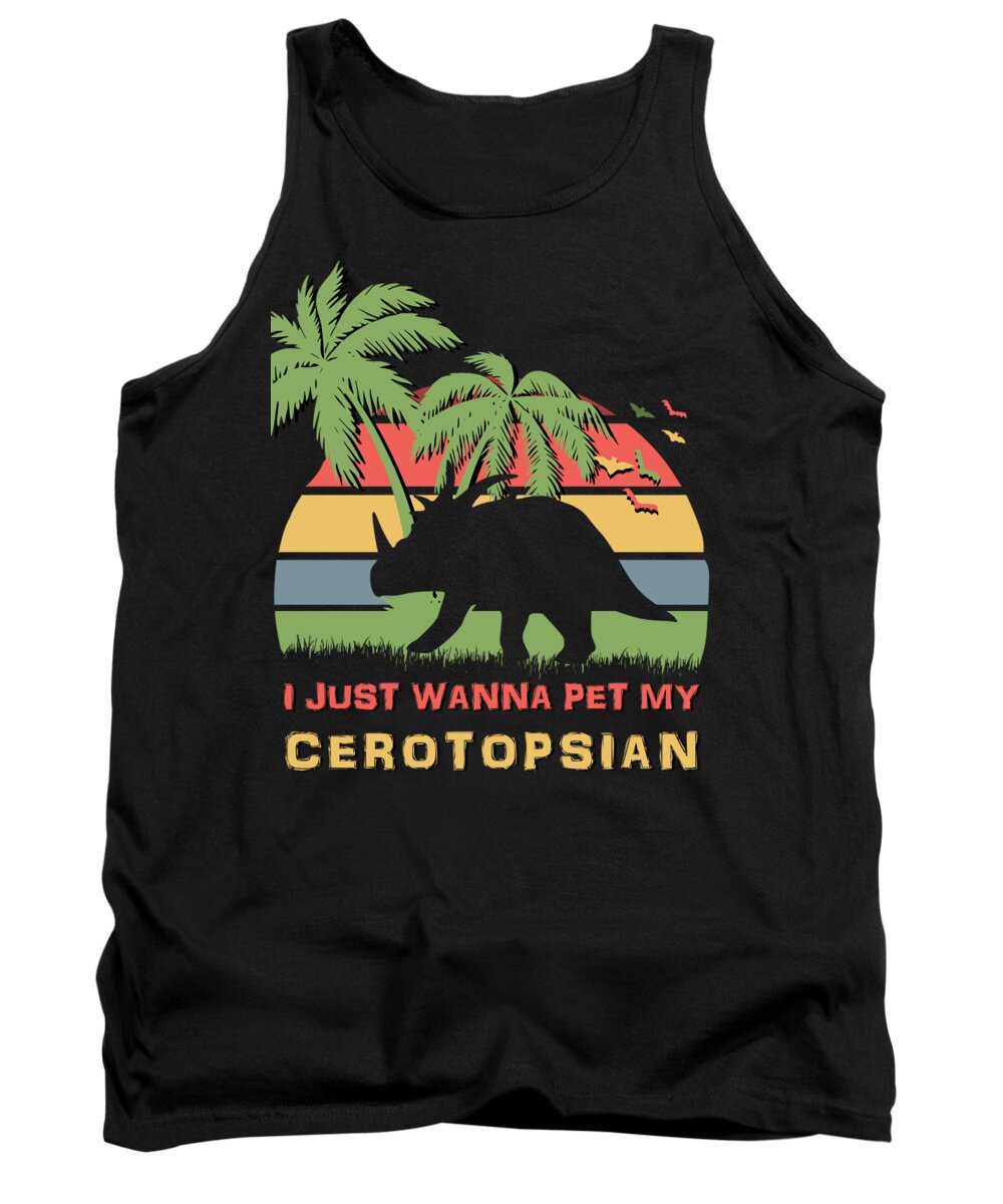 I Tank Top featuring the digital art I Just Wanna Pet My Cerotopsian by Filip Schpindel