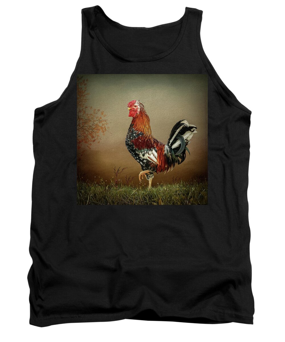 Icelandic Rooster Tank Top featuring the digital art Icelandic Rooster by Maggy Pease