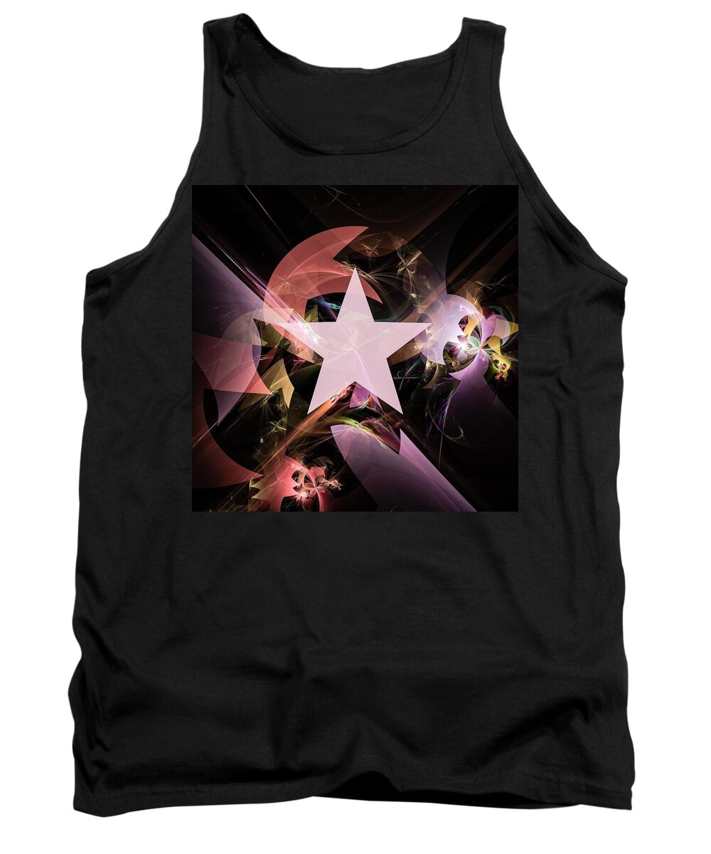 Digital Art #creative#handmade Art #unique Style #modern #abstract Performance #concept #star#in The Shadow# Tank Top featuring the digital art In The Shadow Of A Star / Digital Art by Aleksandrs Drozdovs