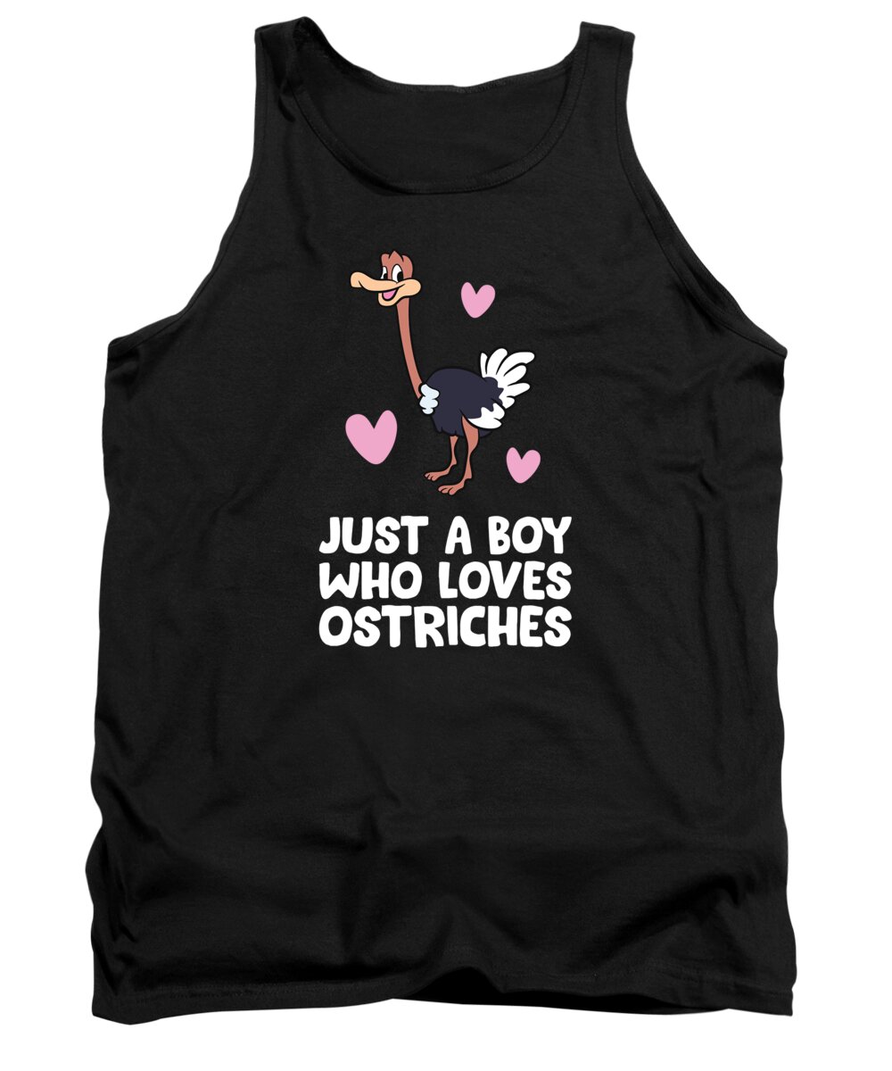 Ostrich Tank Top featuring the digital art Just a Boy Who Loves Ostriches by EQ Designs