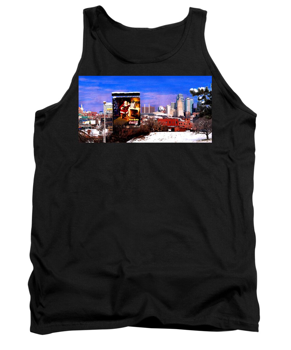 City Tank Top featuring the photograph Kansas City Skyline at Christmas by Steve Karol