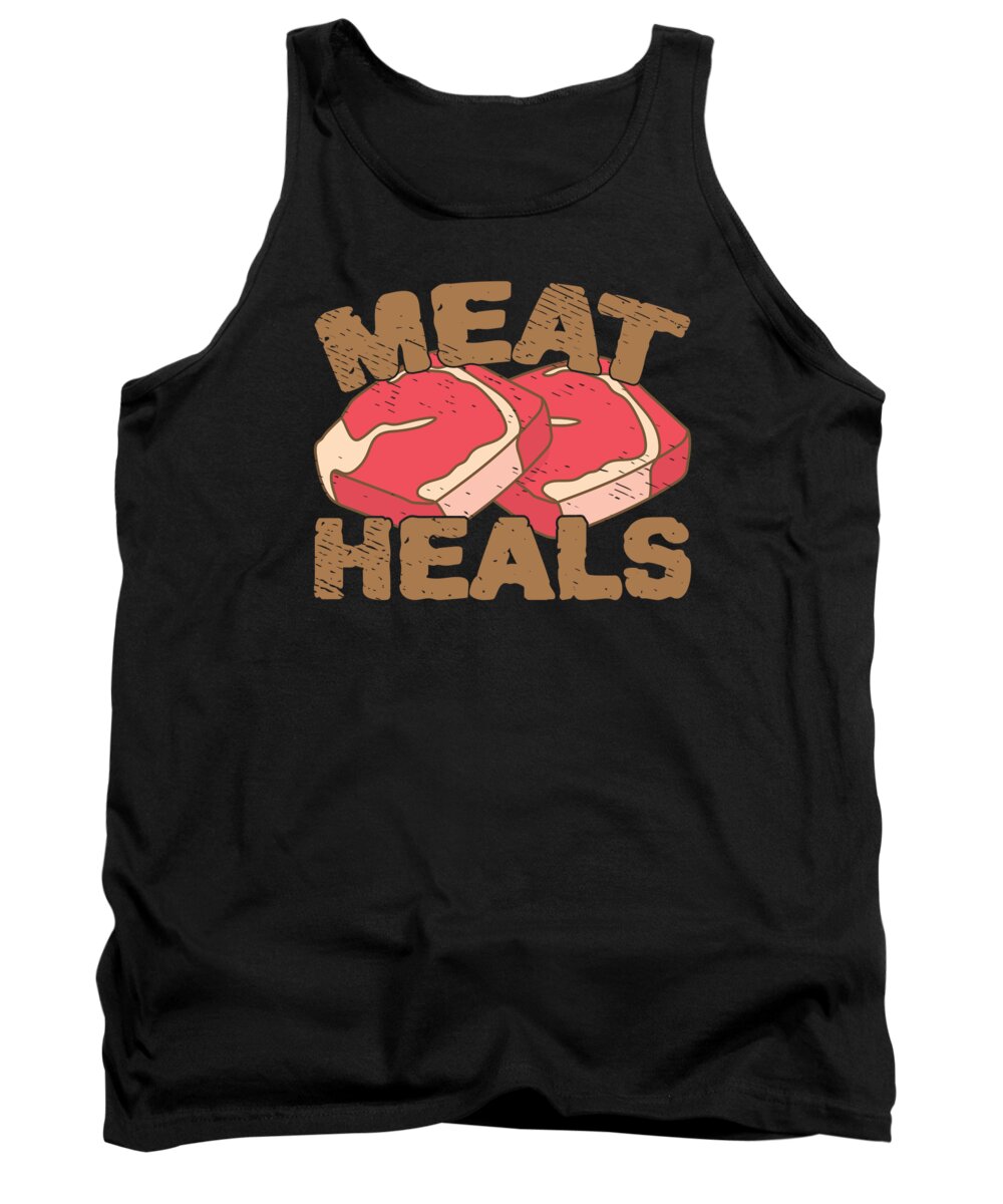 Keto Diet Tank Top featuring the digital art Keto Low Carb Meat Fat Protein Ketogenic Diet by Toms Tee Store
