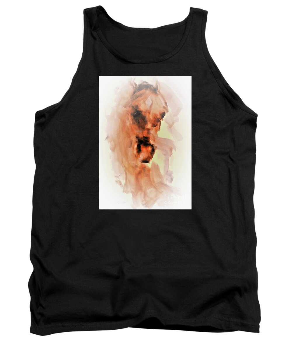 Equestrian Painting Tank Top featuring the painting Khan by Janette Lockett