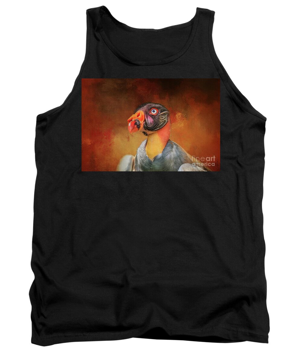 King Vulture Tank Top featuring the photograph King Vulture Portrait by Eva Lechner
