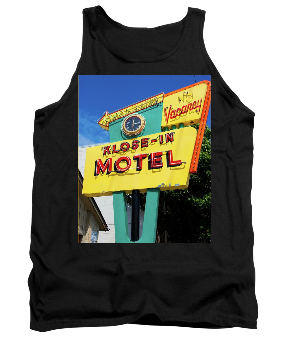 Klose-in Tank Top featuring the photograph Klose-In Motel by Matthew Bamberg