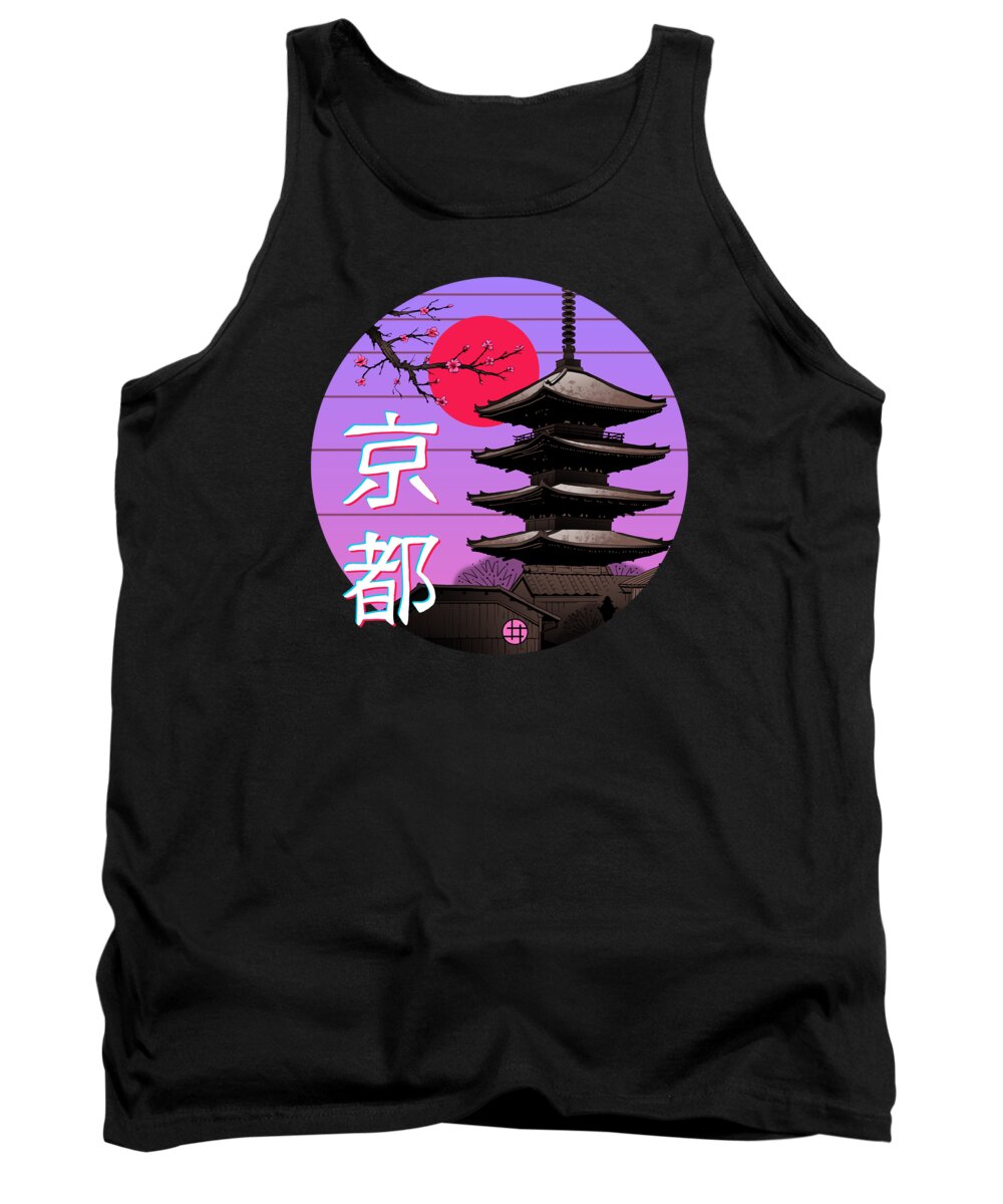 Kyoto Tank Top featuring the digital art Kyoto Wave by Vincent Trinidad