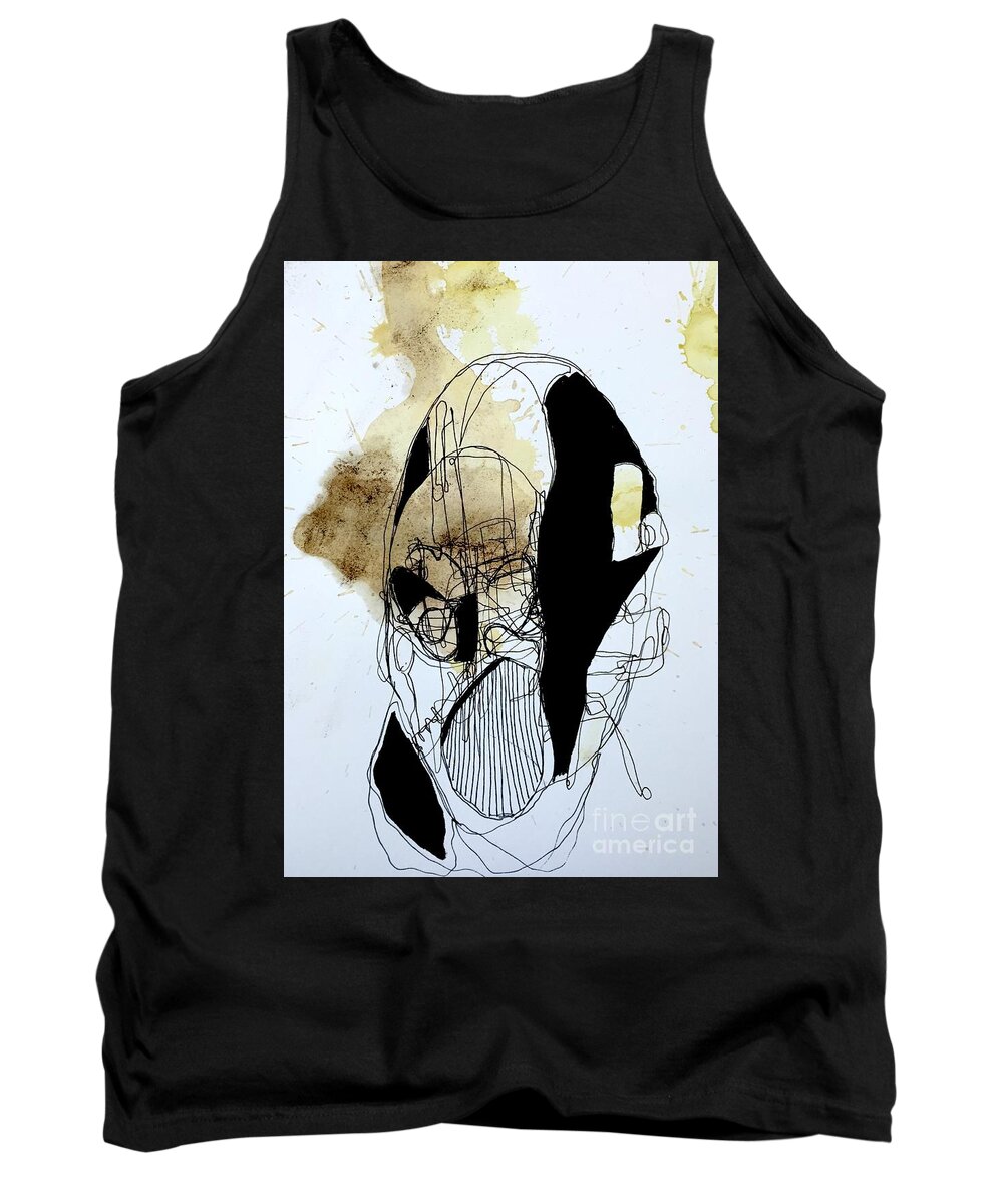 Abstract Art Tank Top featuring the drawing Untitled #4 by Jeremiah Ray