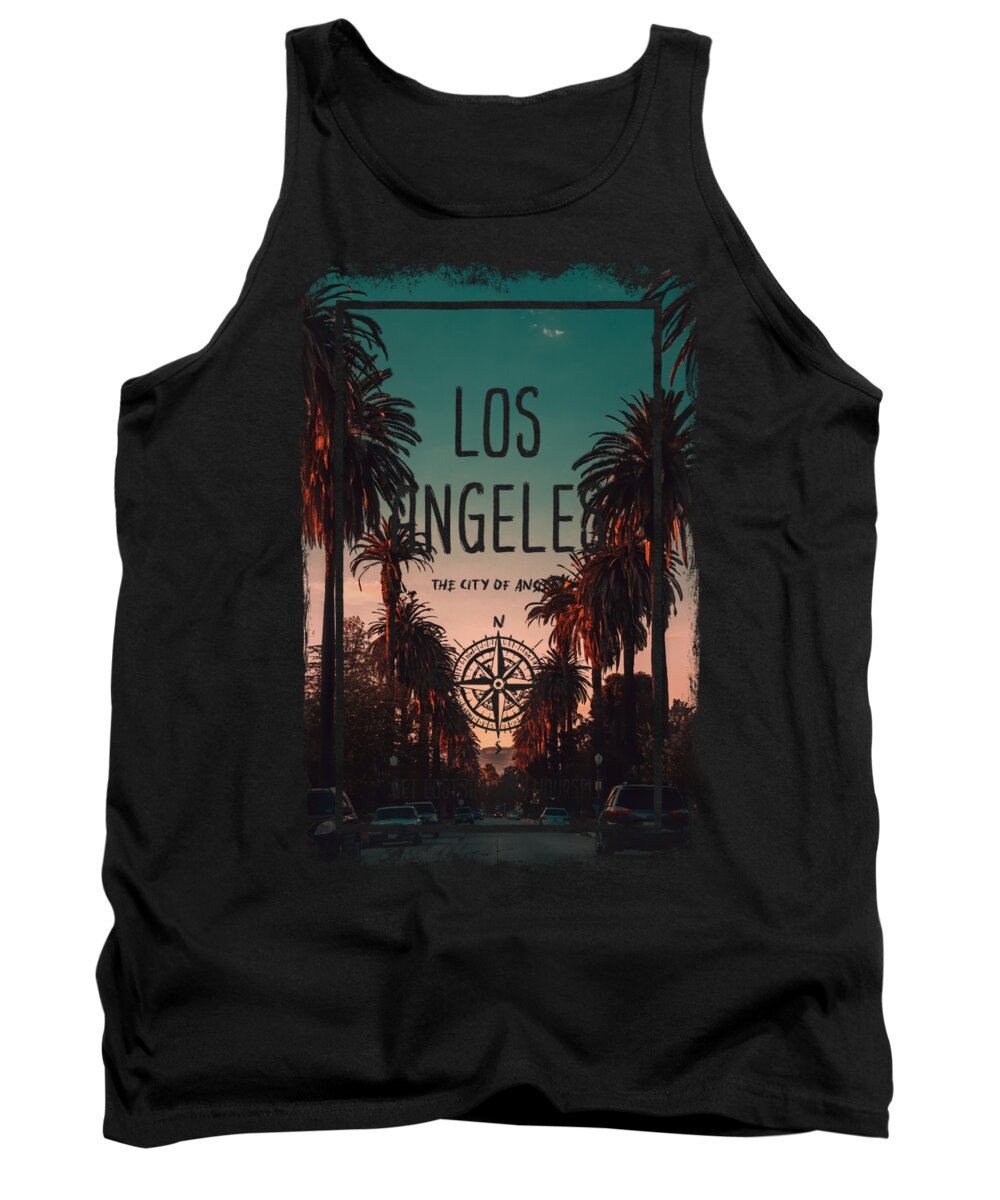 California Tank Top featuring the digital art Los Angeles LA US the city of angels by Lotus Leafal