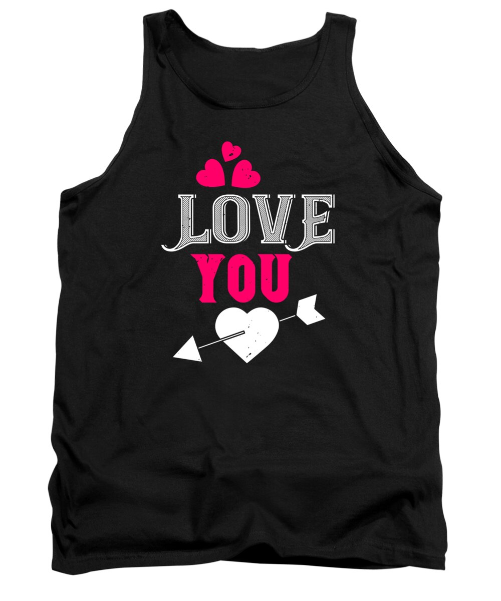 Valentine Tank Top featuring the digital art Love You by Jacob Zelazny