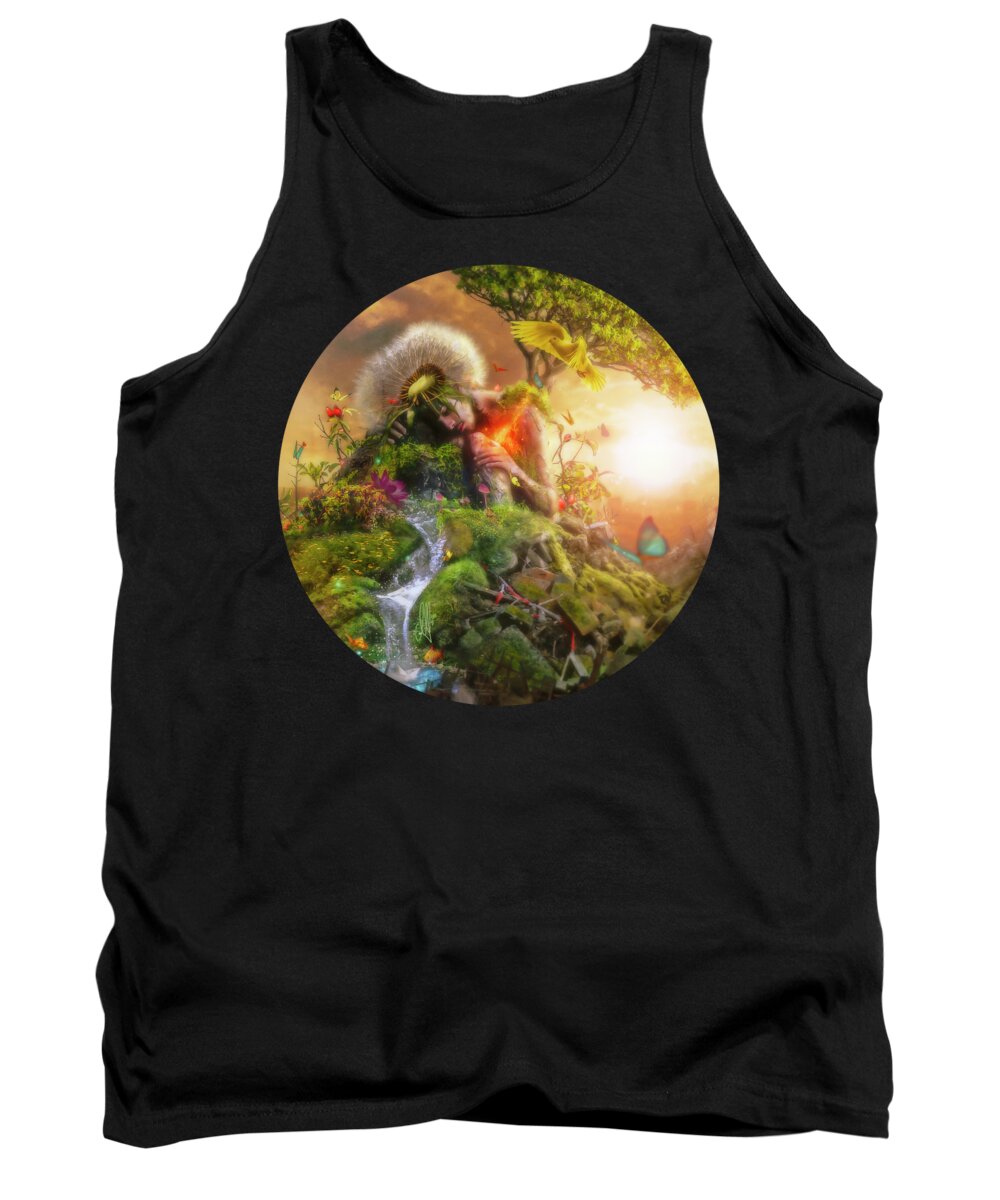 Climate Change Tank Top featuring the digital art Lungs by Mario Sanchez Nevado