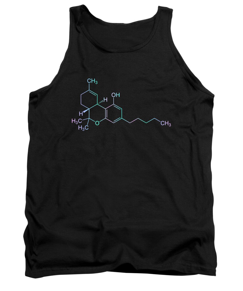 Weed Tank Top featuring the digital art Magical THC Molecule Cannabis by Flippin Sweet Gear