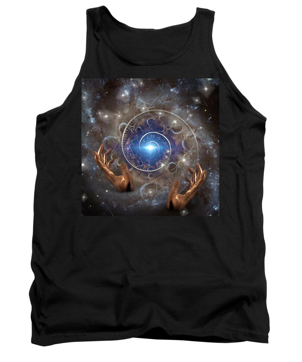 Miracle Tank Top featuring the digital art Manipulation of time by Bruce Rolff