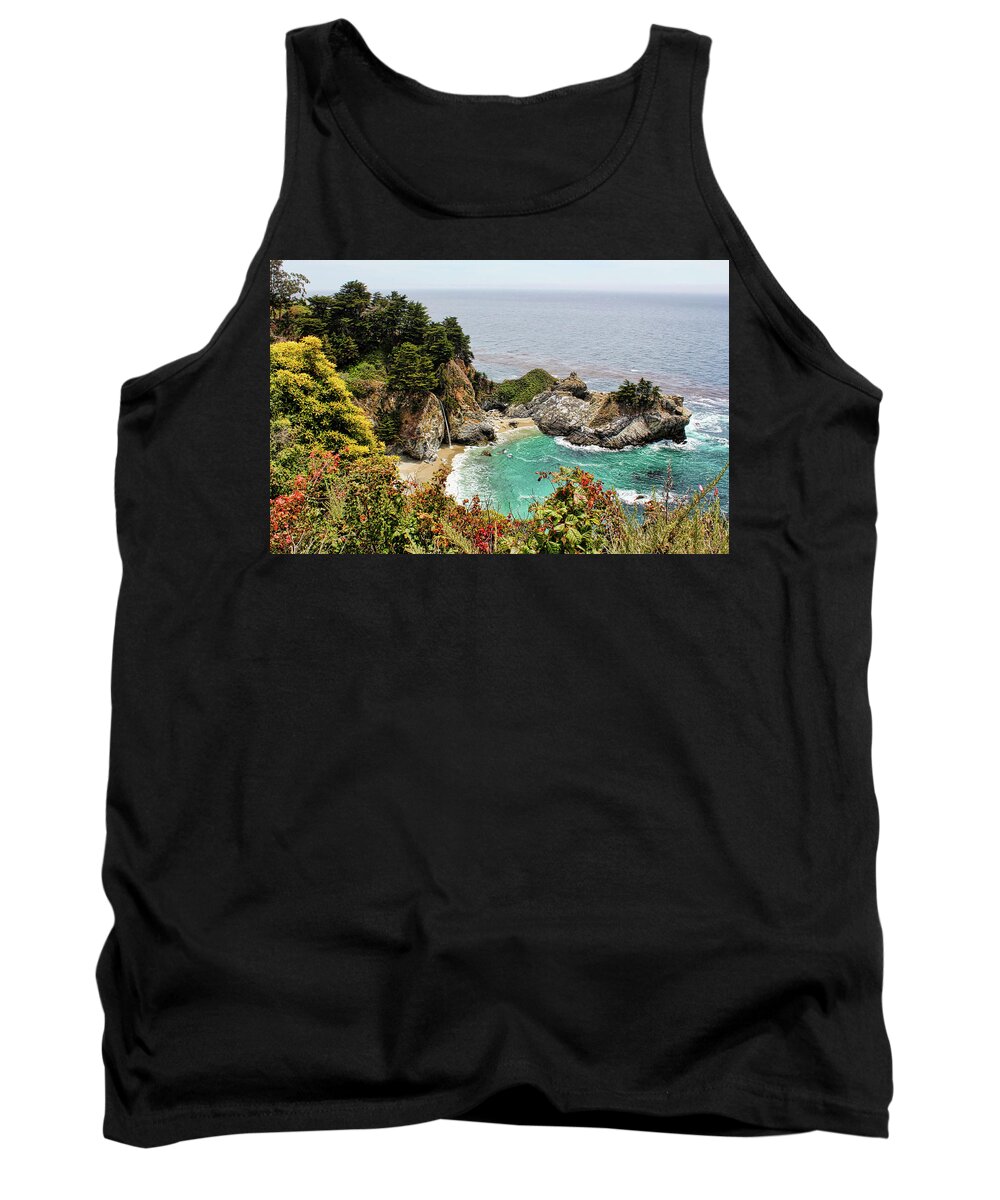 Mcway Cove Tank Top featuring the photograph McWay Falls 2 by Judy Vincent