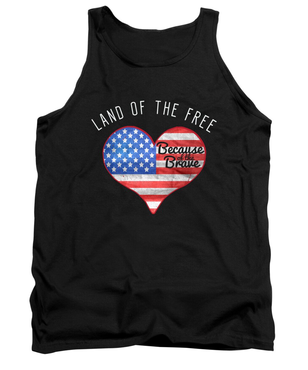 Funny Tank Top featuring the digital art Memorial Day Shirt Land Of The Free by Flippin Sweet Gear