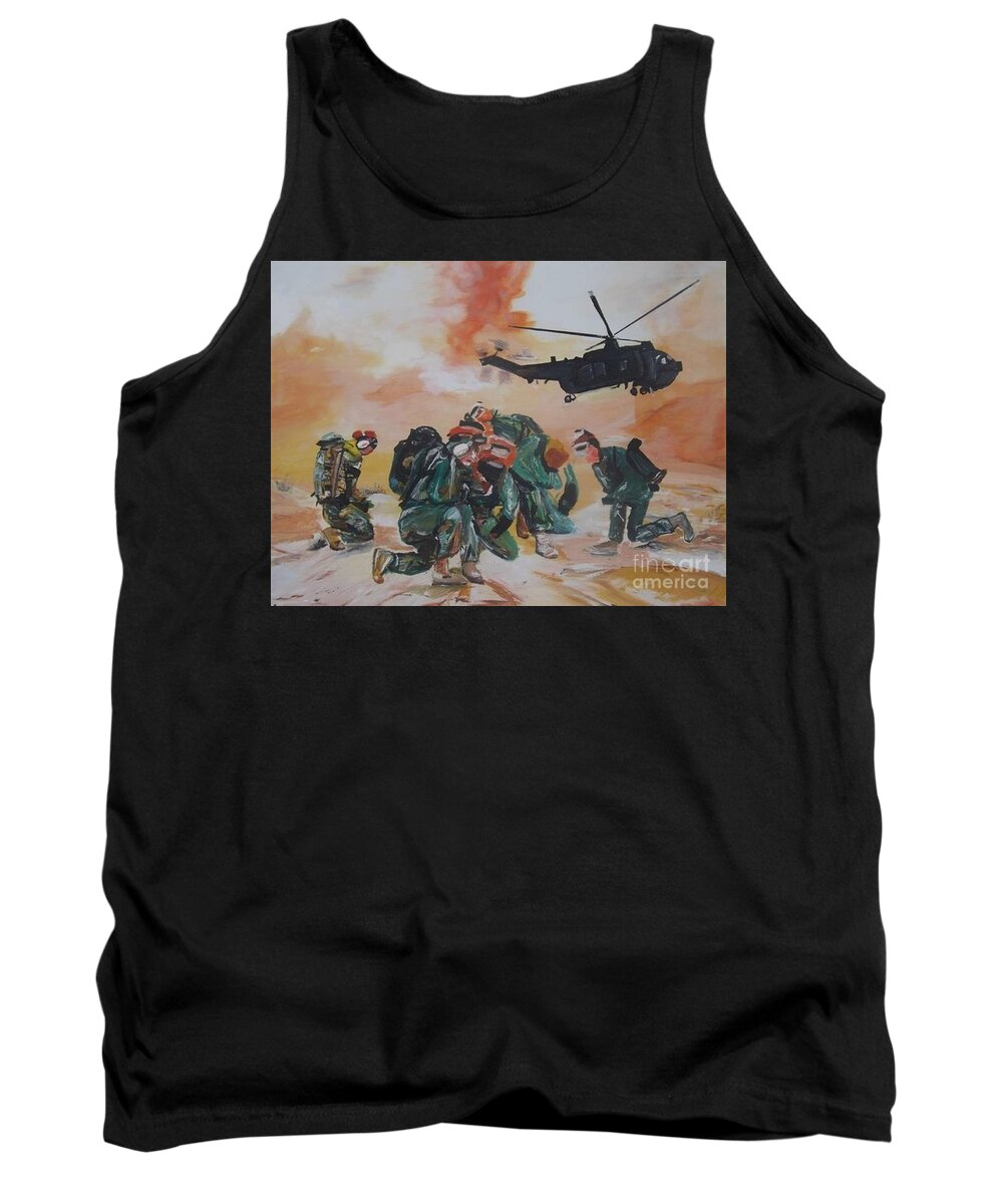 Acrylic Painting Tank Top featuring the painting Men of War by Denise Morgan