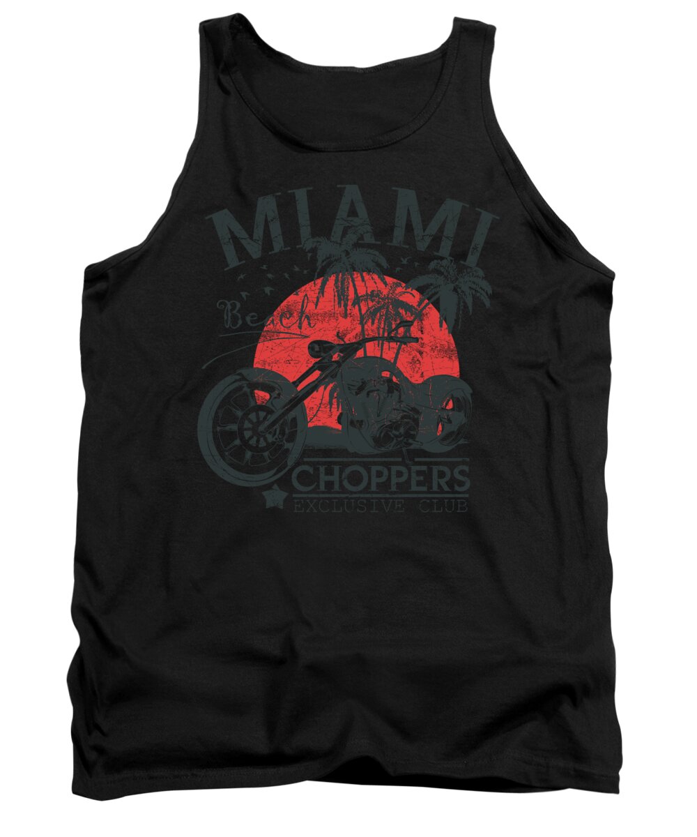 Beach Tank Top featuring the digital art Miami Beach Choppers Exclusive Club by Jacob Zelazny