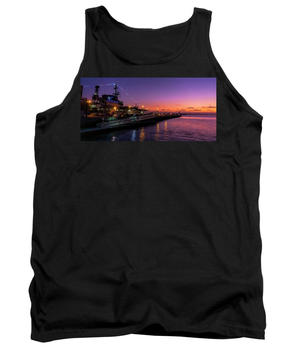 Midway Tank Top featuring the photograph Midway at Sunset by Cathy Anderson