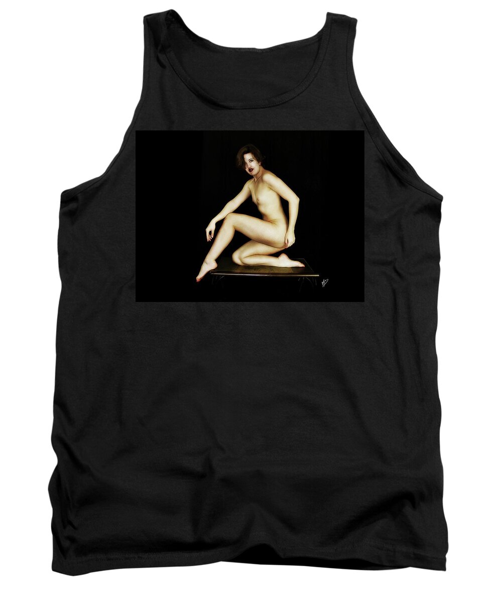 Nude Tank Top featuring the digital art Mikki 5 by Mark Baranowski