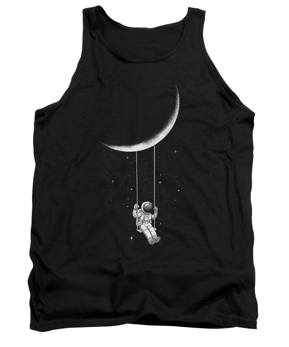 Space Tank Top featuring the digital art Moon Swing by Digital Carbine