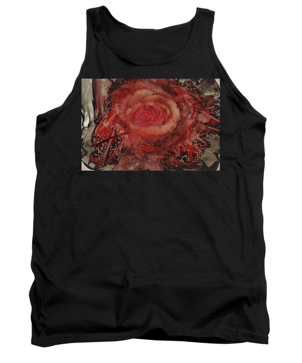 Rose Tank Top featuring the painting Mountain Rose by Angela Marinari