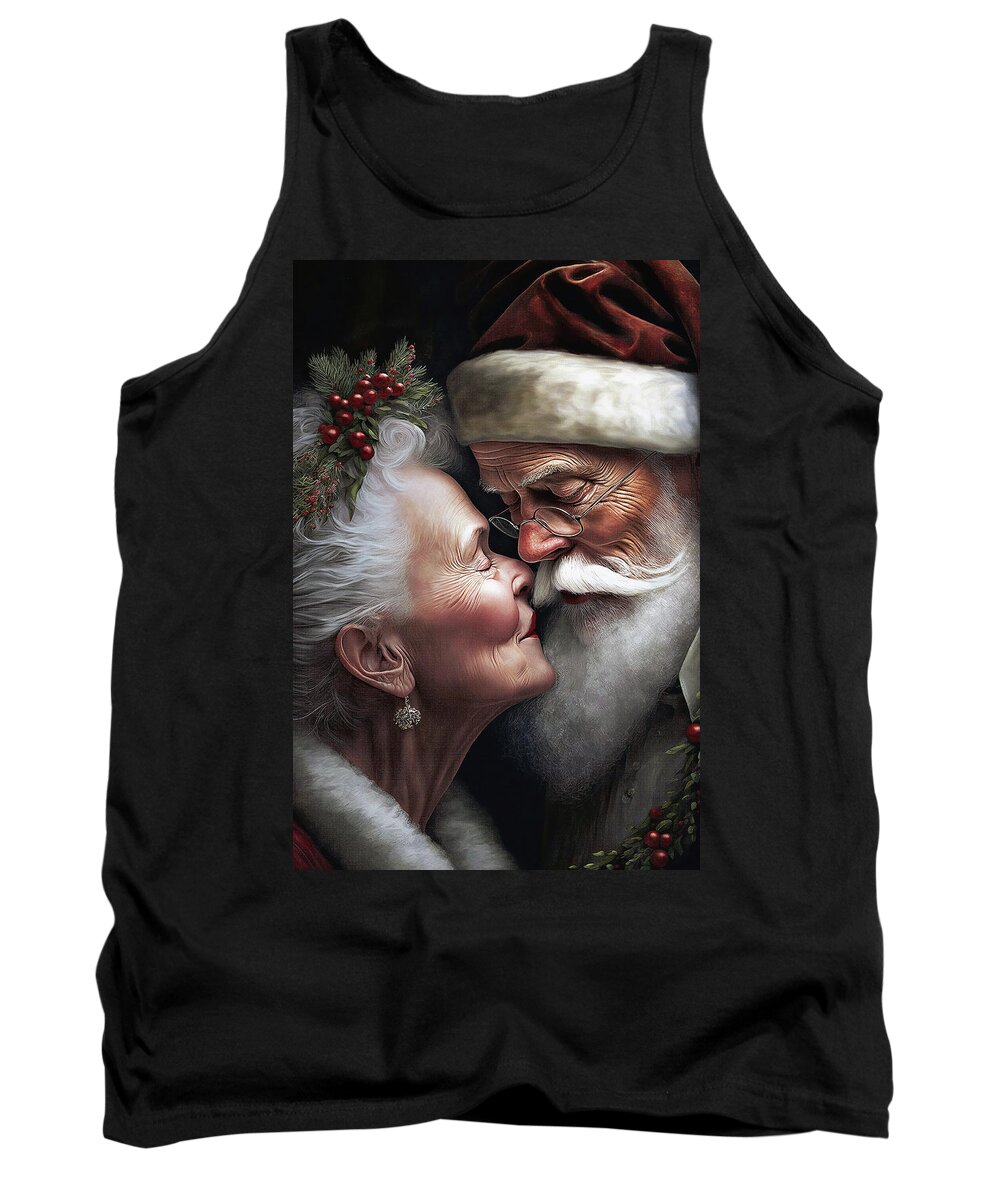 Christmas Tank Top featuring the digital art Mr. and Mrs. Santa by Trish Mistric