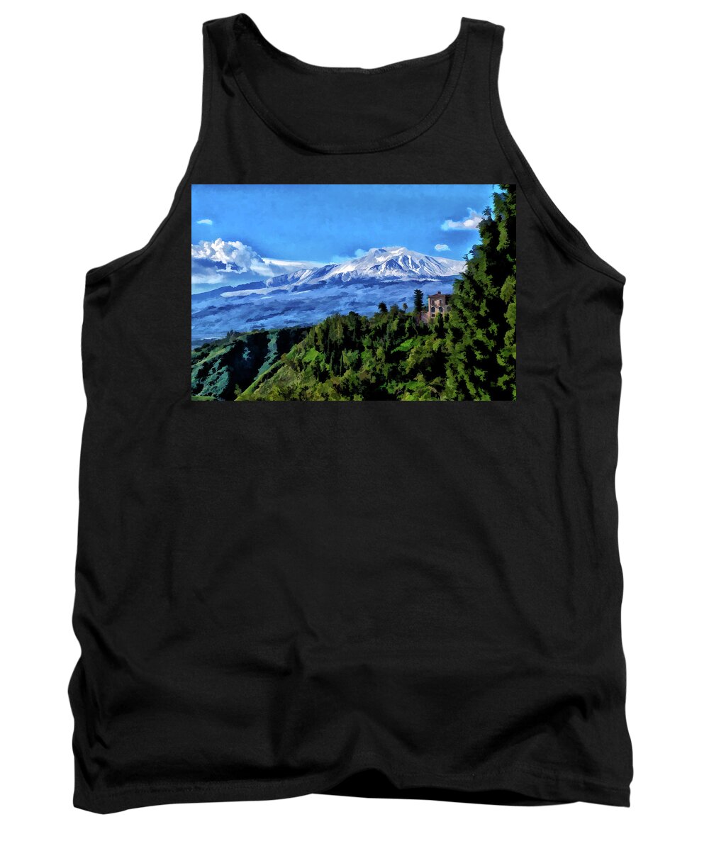 2019 Tank Top featuring the photograph Mt Etna from Taormina by Monroe Payne