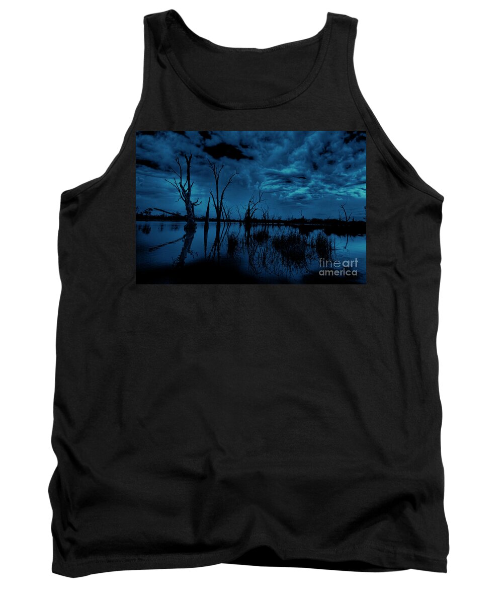 Murray River Tank Top featuring the photograph Murray River Blues by Douglas Barnard