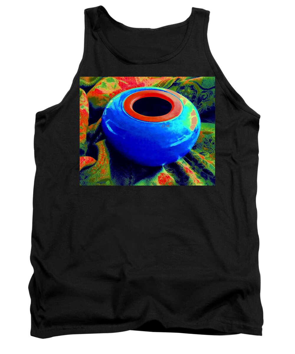 Bowl Tank Top featuring the photograph My Blue Bowl - The Gift by VIVA Anderson
