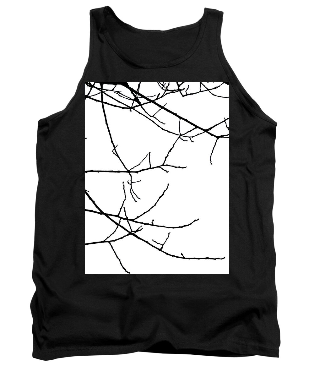 Ree Winter Minimalism White Frozen Frost Landscape Simple Simplicty High Key High-key Trees Bosnia Bosnia And Hercegovina Bw Black And White Minimal Graphic Tank Top featuring the photograph Natures Mondrian by Six Months Of Walking
