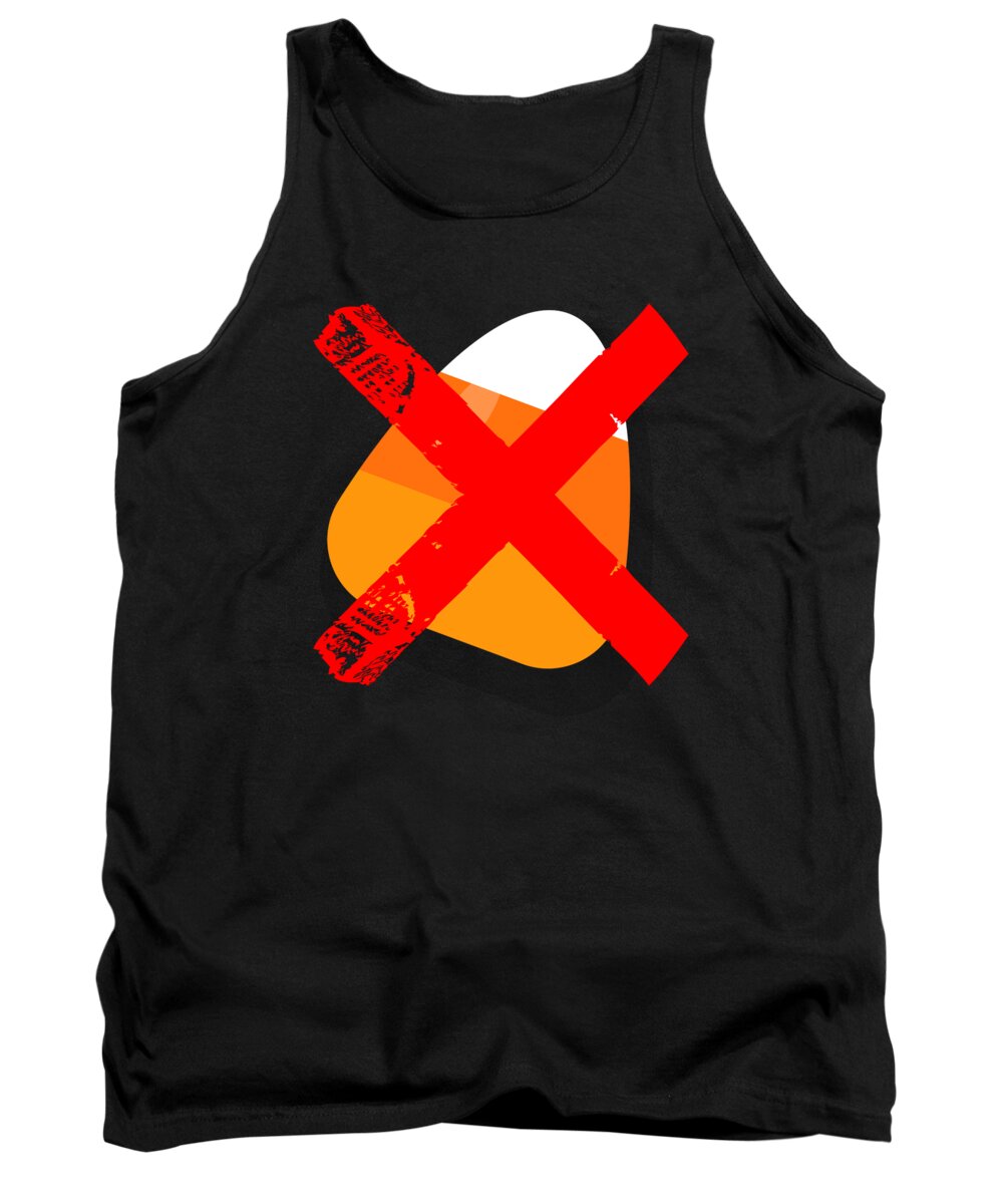 Funny Tank Top featuring the digital art No Candy Corn by Flippin Sweet Gear