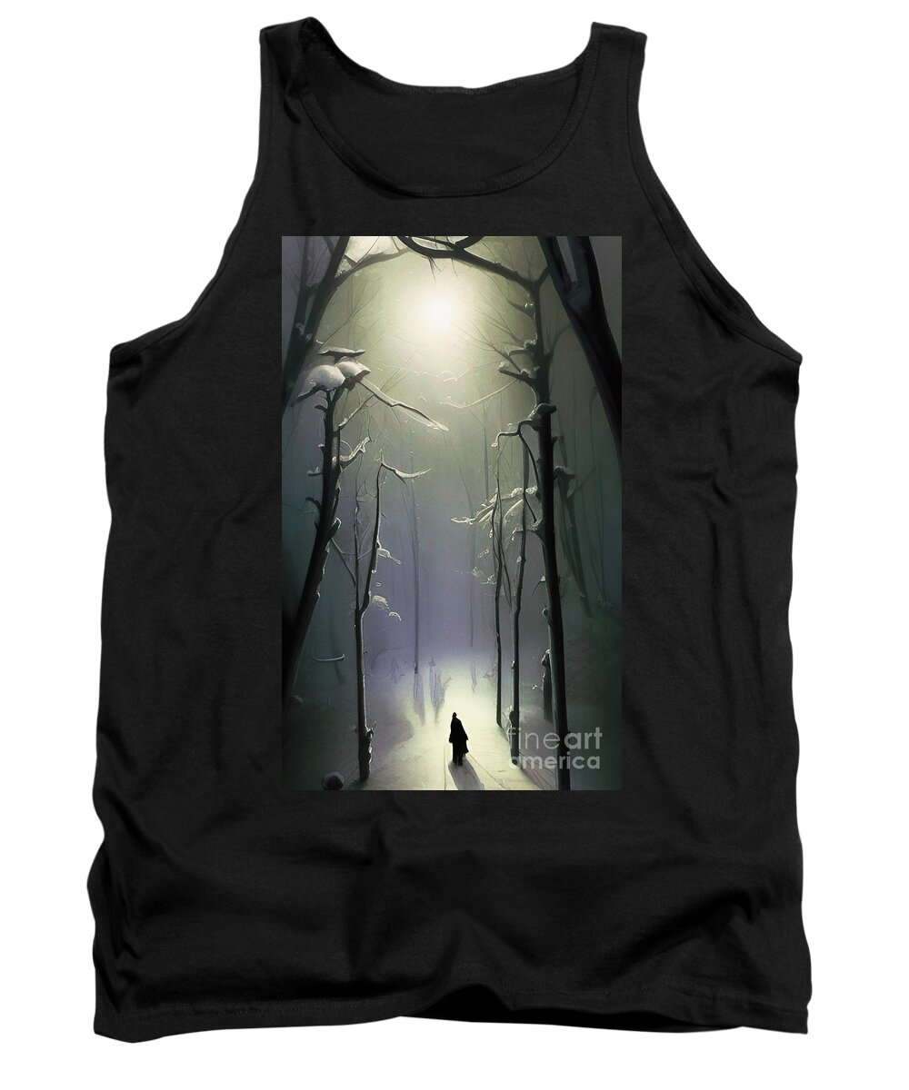 Winter Tank Top featuring the digital art Not to be Traveled Alone by Dr Debra Stewart