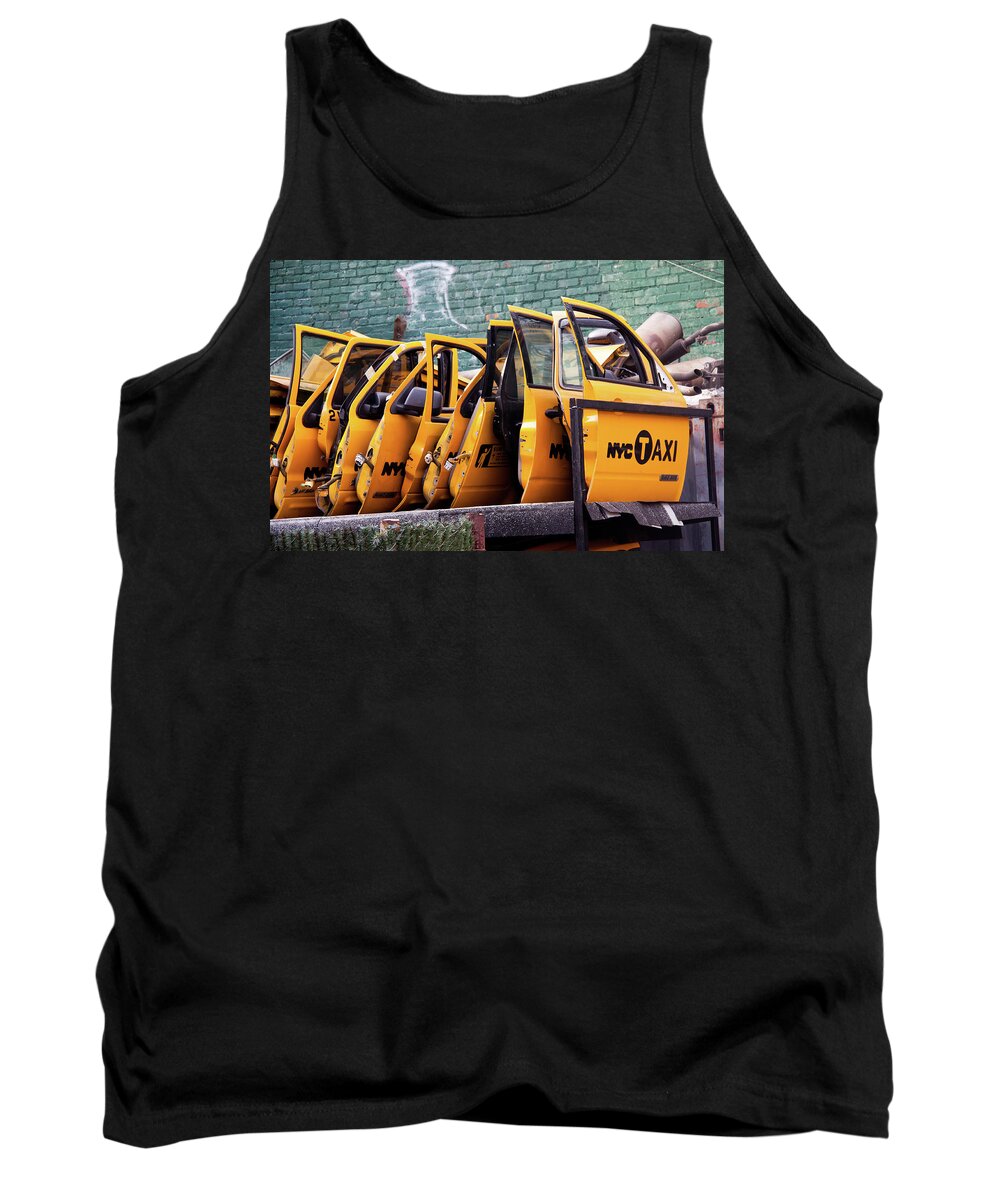 Nyc Tank Top featuring the photograph NYC Taxi Shop by Chris Goldberg