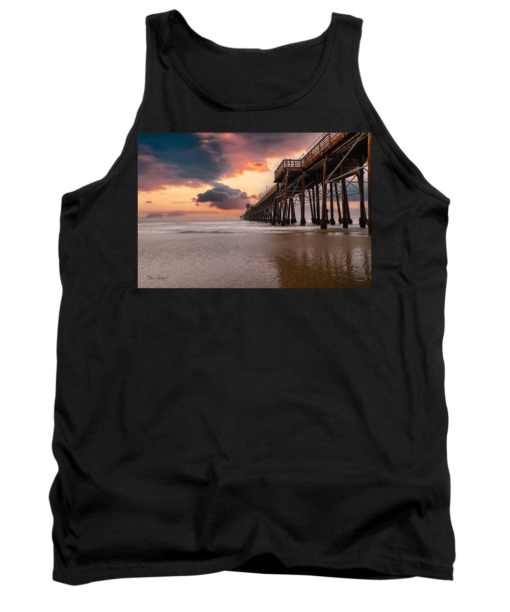 Beach Tank Top featuring the photograph Oceanside Sunset by Devin Wilson