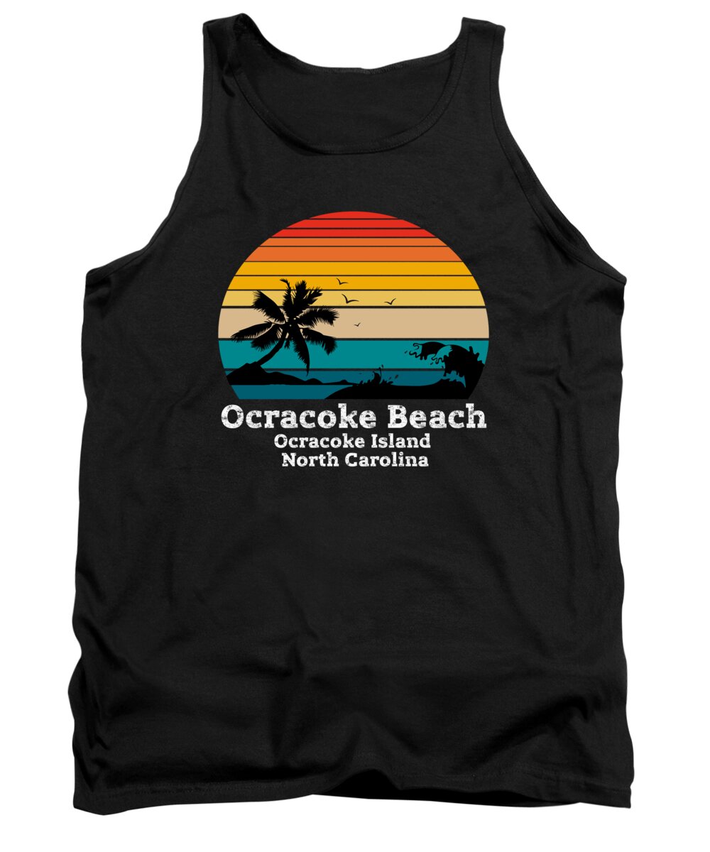 Ocracoke Beach Tank Top featuring the drawing Ocracoke Beach Ocracoke Island - North Carolina by Bruno