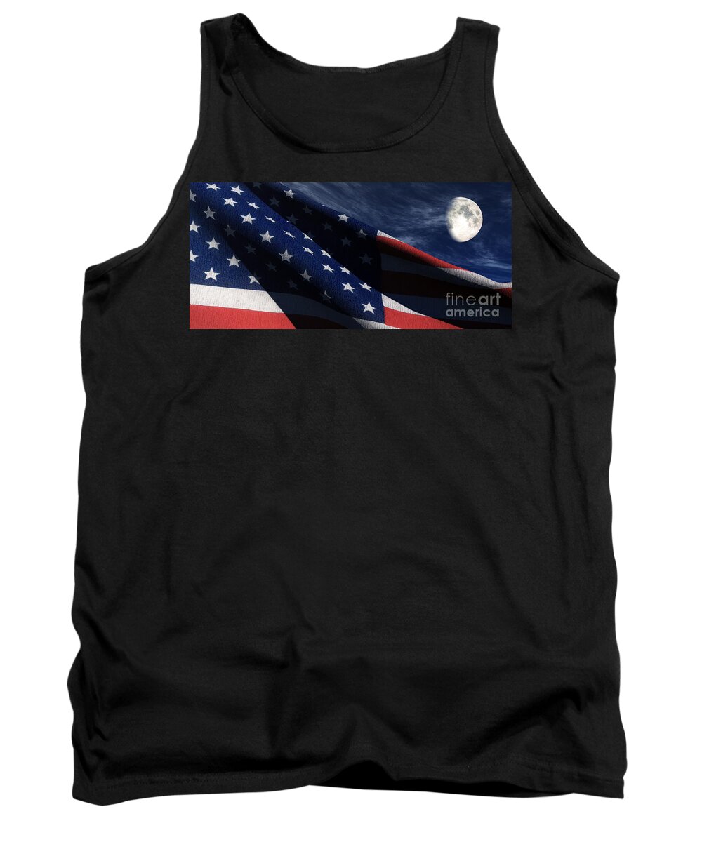 Us Flags Tank Top featuring the digital art Old Glory by Richard Rizzo