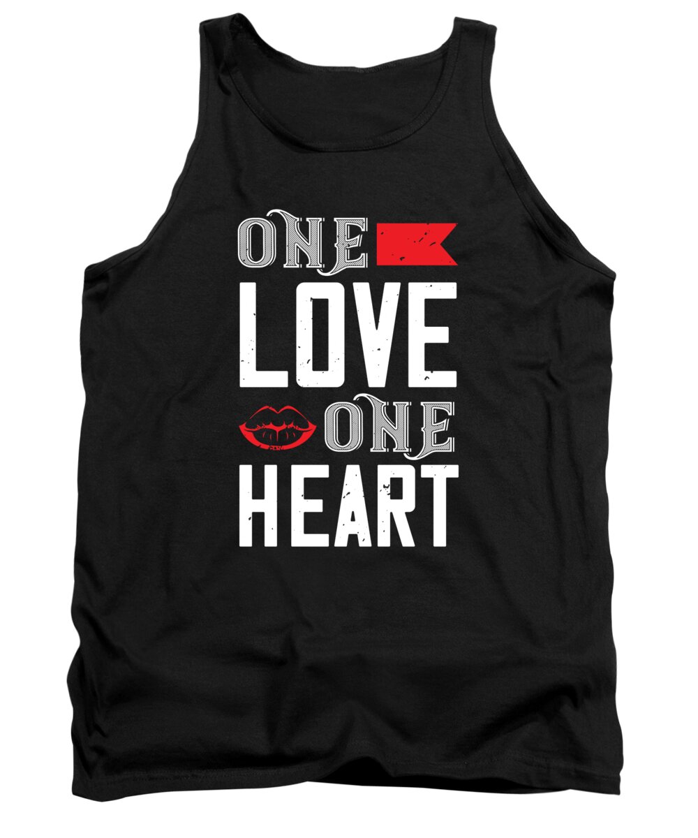 Valentine Tank Top featuring the digital art One love one heart by Jacob Zelazny