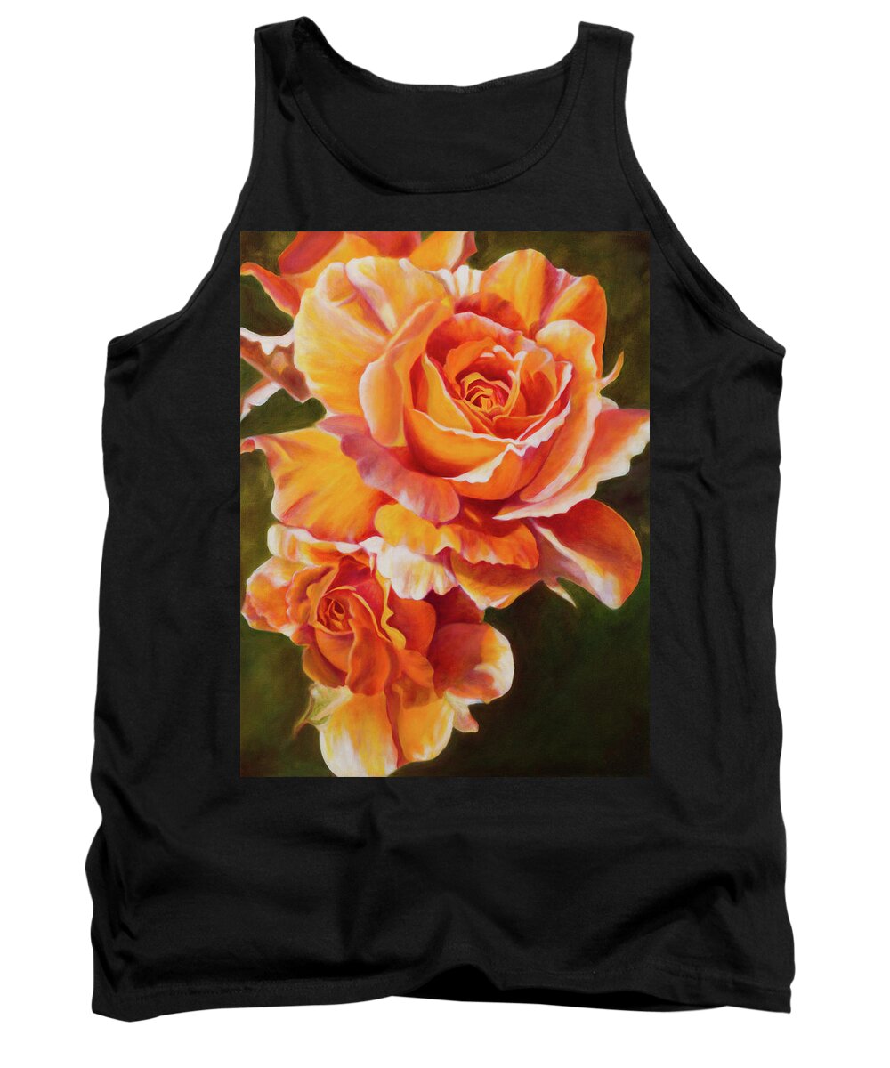 Oil Painting Tank Top featuring the painting Orange Roses by Tammy Pool