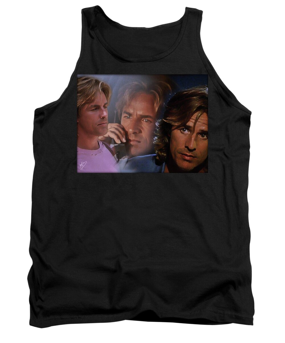 Miami Vice Tank Top featuring the digital art Over the Line 6 by Mark Baranowski