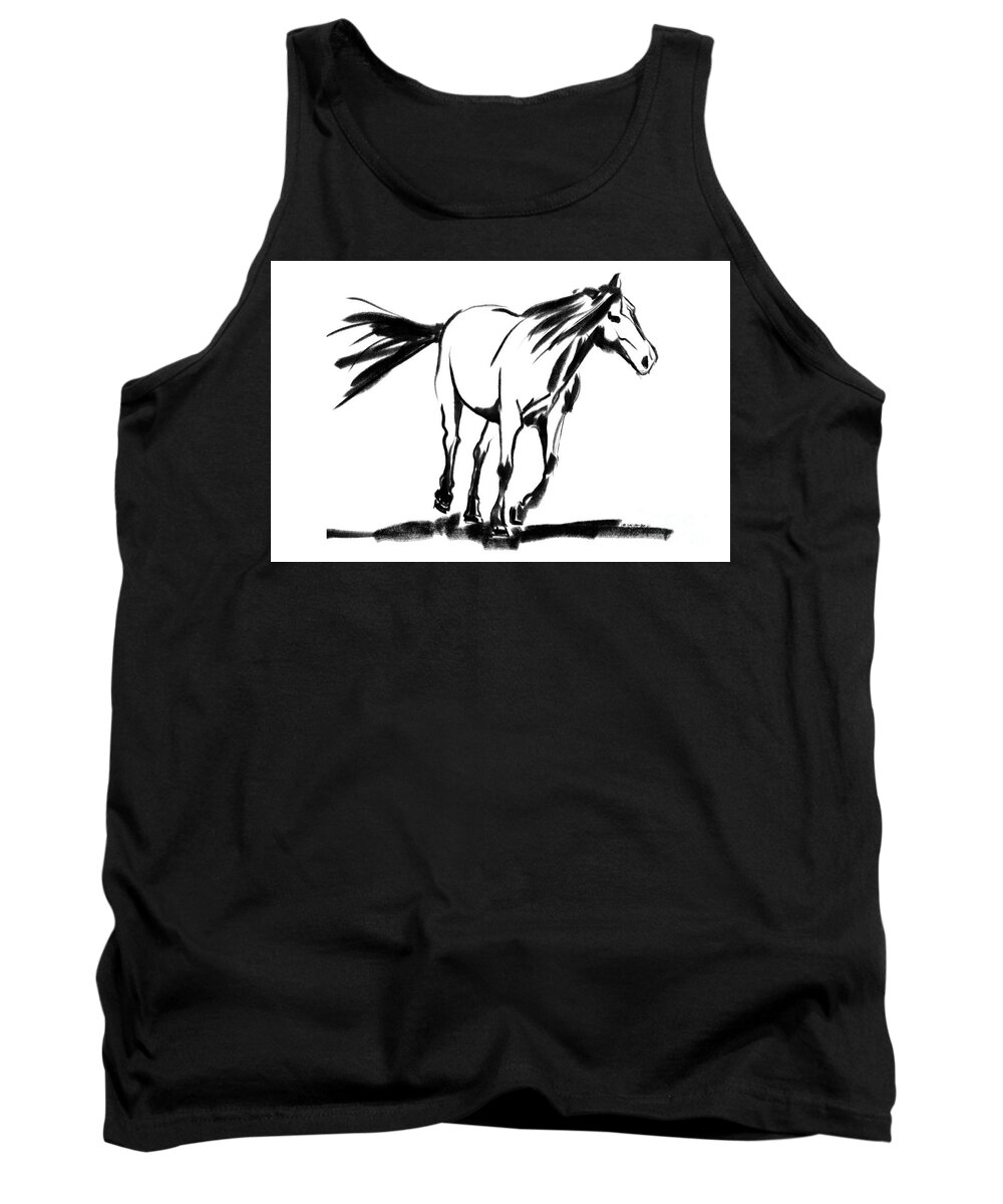 Horse Tank Top featuring the painting Horse Suki by Go Van Kampen