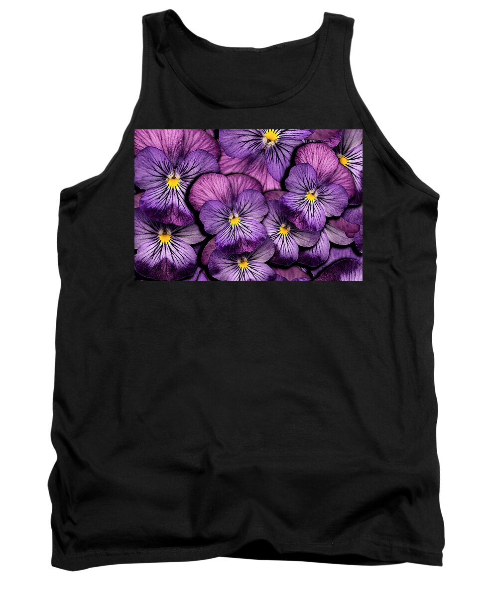 Pansy Tank Top featuring the photograph Pansy Proximity by Vanessa Thomas
