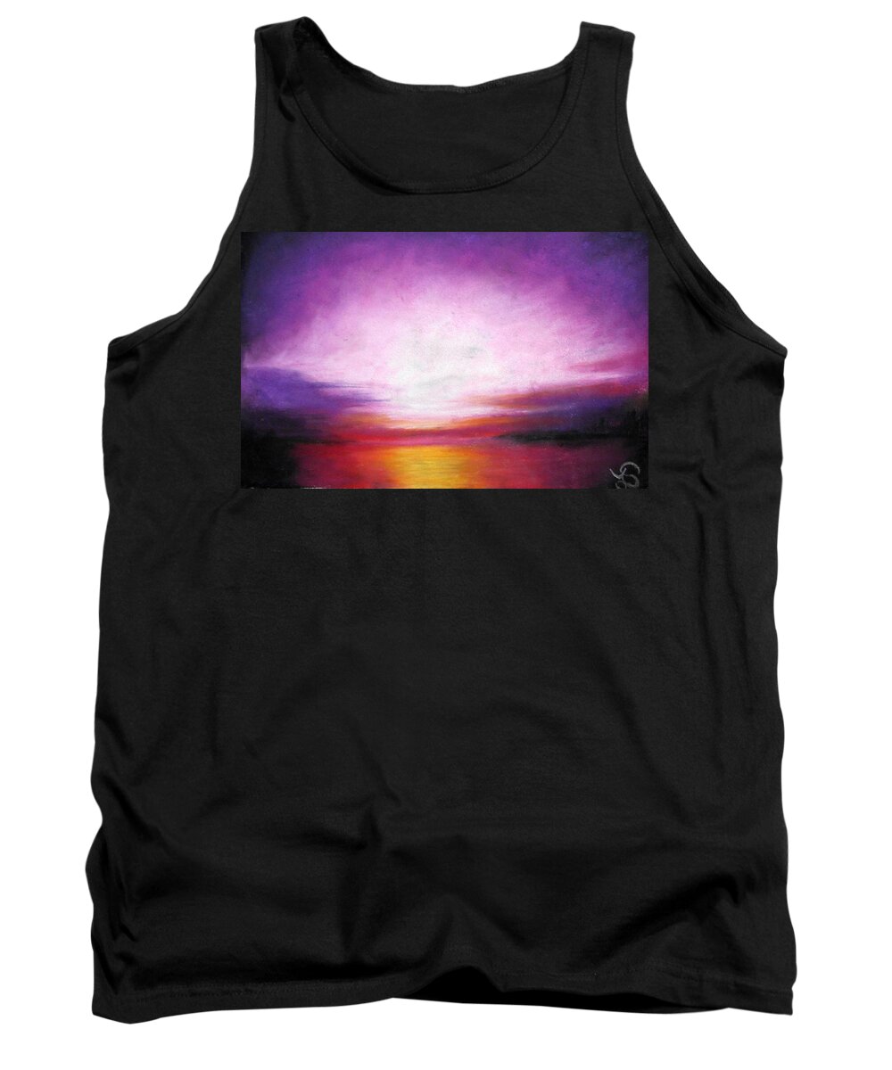 Sunset Tank Top featuring the painting Pastel Skies by Jen Shearer